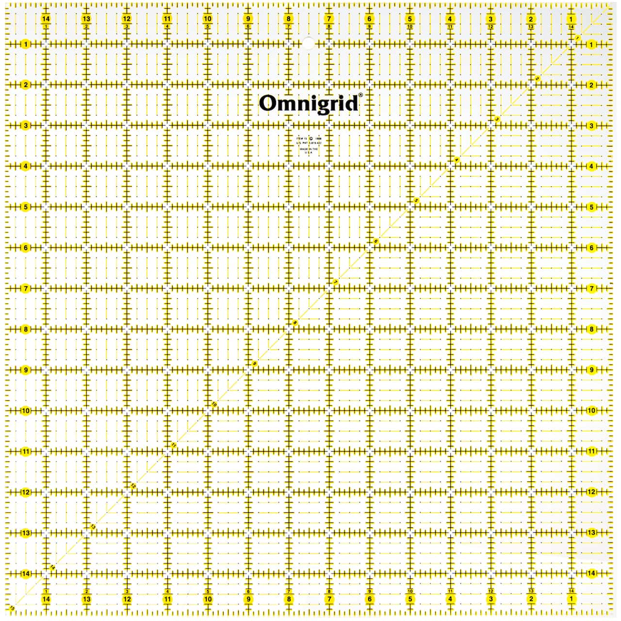 Omnigrid Square Quilting &#x26; Sewing Ruler, 15&#x22; x 15&#x22;